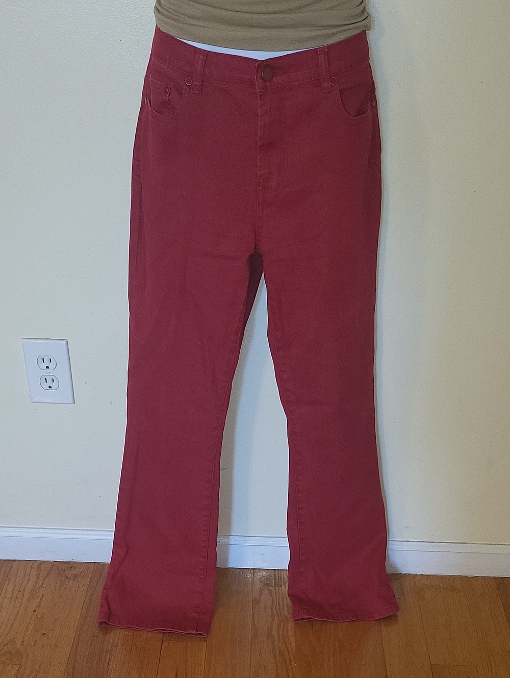 DG2 by Diane Gilman Flare Jeans in Deep Red